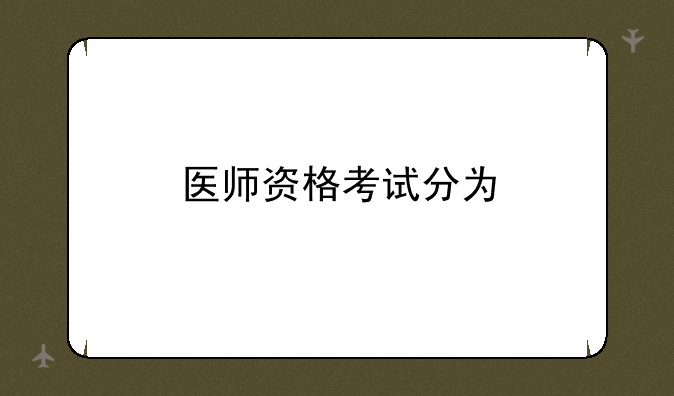 医师资格考试分为