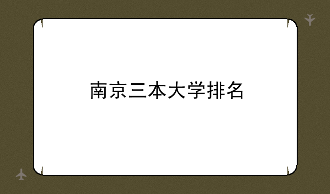 南京三本大学排名