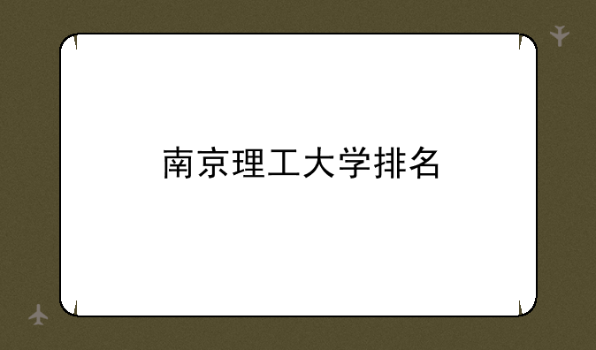 南京理工大学排名