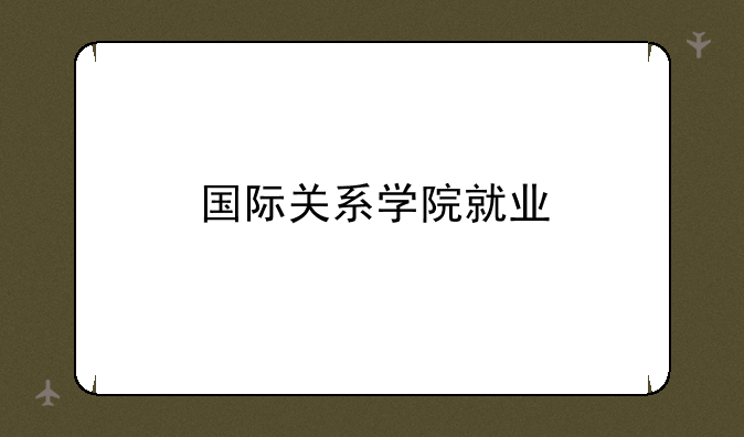 国际关系学院就业