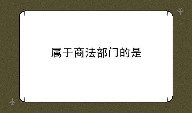 属于商法部门的是