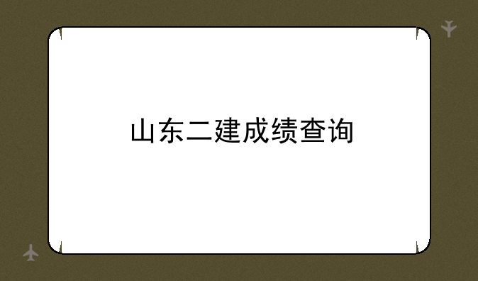 山东二建成绩查询
