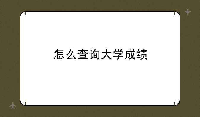 怎么查询大学成绩