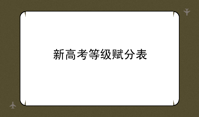 新高考等级赋分表