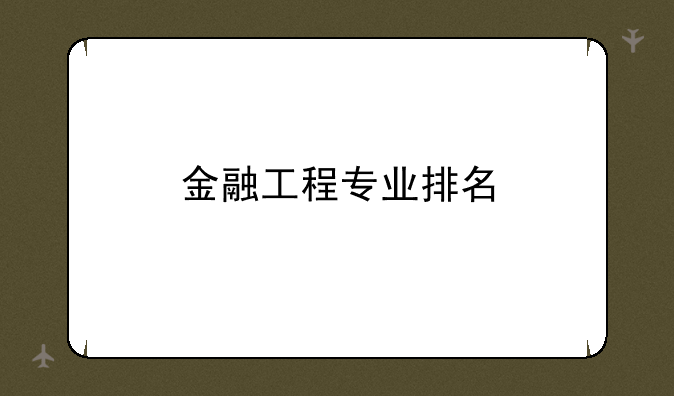 金融工程专业排名