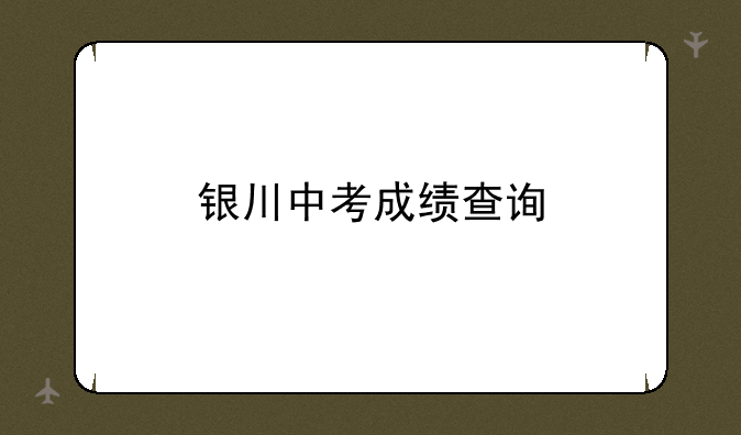 银川中考成绩查询