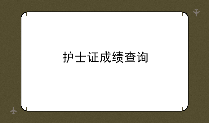 护士证成绩查询