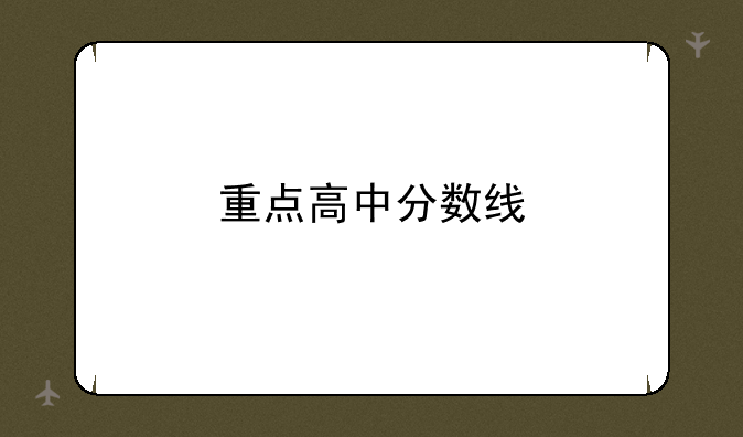重点高中分数线