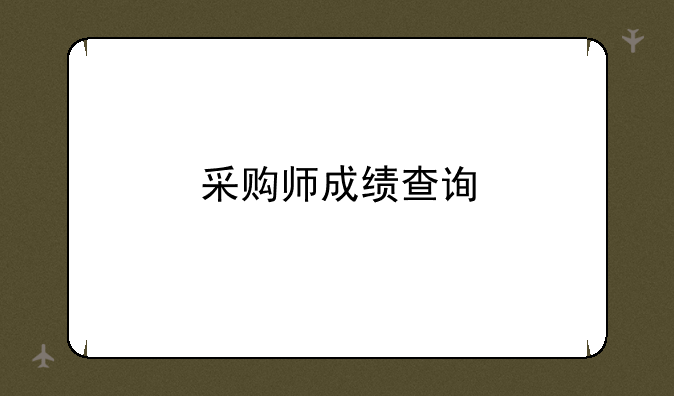 采购师成绩查询