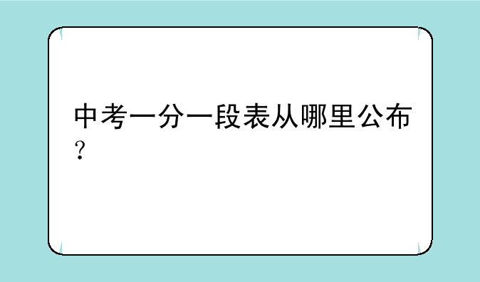 中考一分一段表从哪里公布？