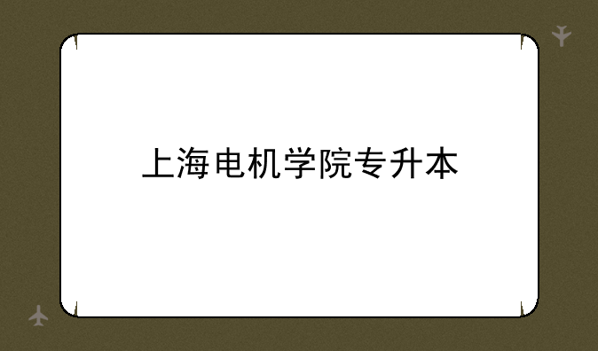 上海电机学院专升本