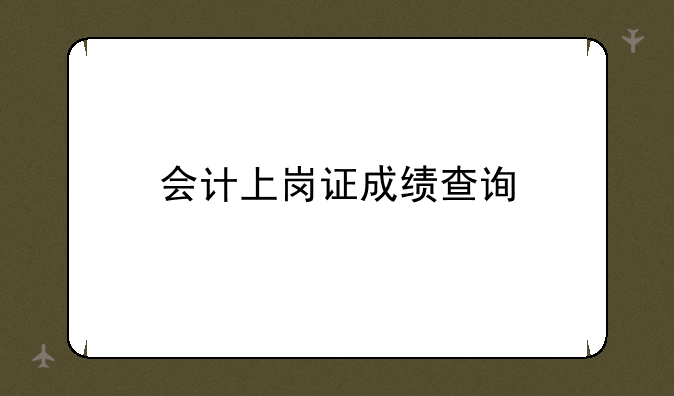 会计上岗证成绩查询
