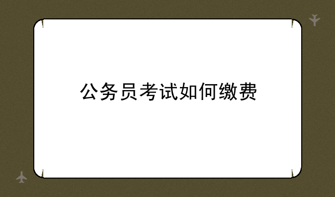 公务员考试如何缴费