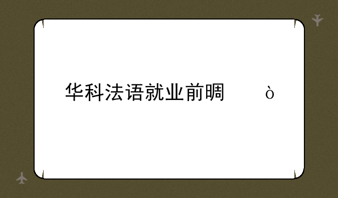 华科法语就业前景？