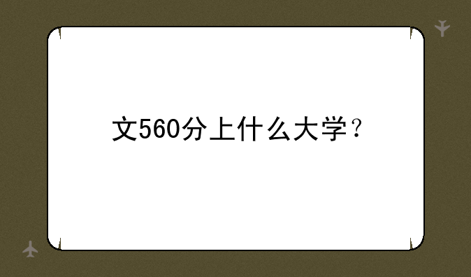 文560分上什么大学？