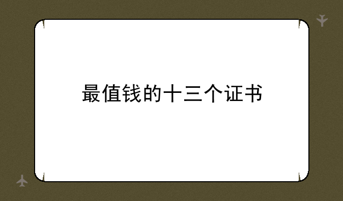 最值钱的十三个证书