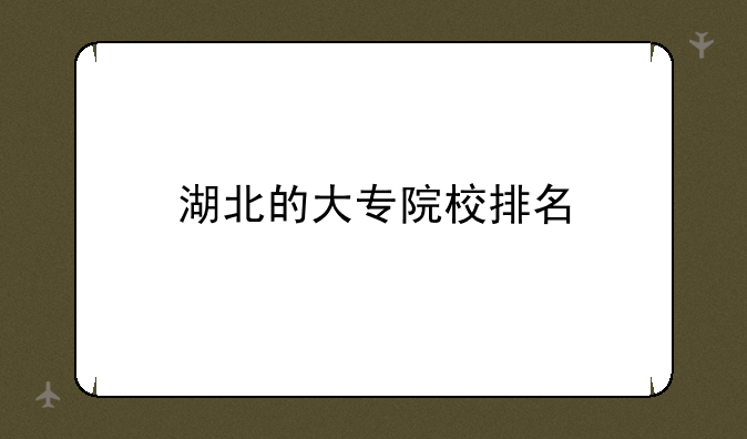 湖北的大专院校排名