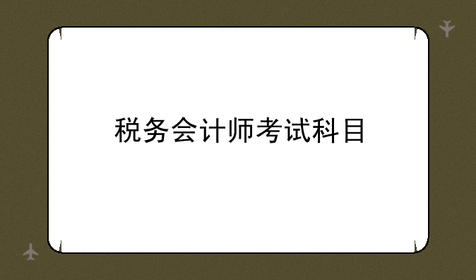税务会计师考试科目