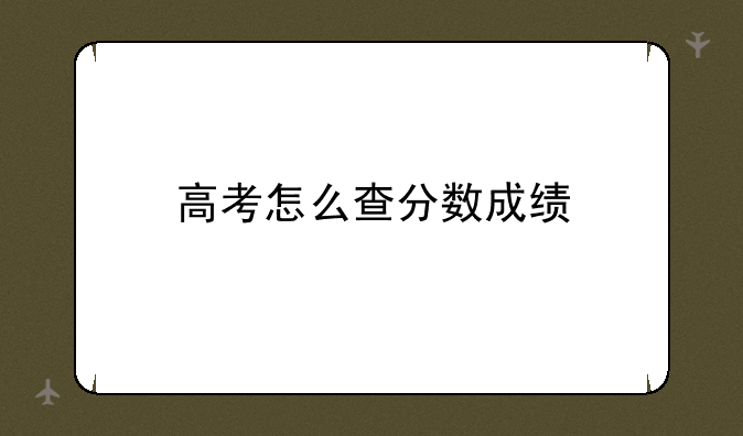 高考怎么查分数成绩