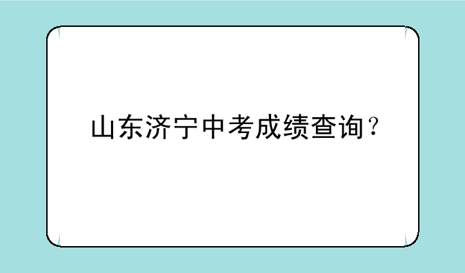 山东济宁中考成绩查询？