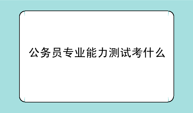 公务员专业能力测试考什么