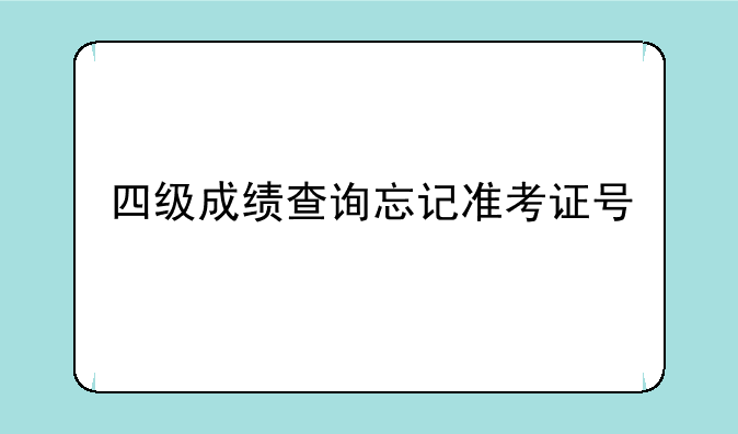 四级成绩查询忘记准考证号