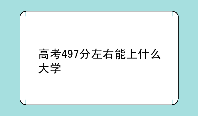 高考497分左右能上什么大学
