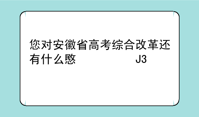 您对安徽省高考综合改革还有什么意见和建议