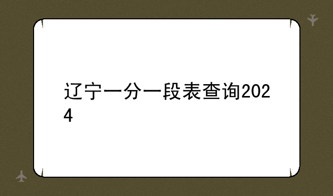 辽宁一分一段表查询2024