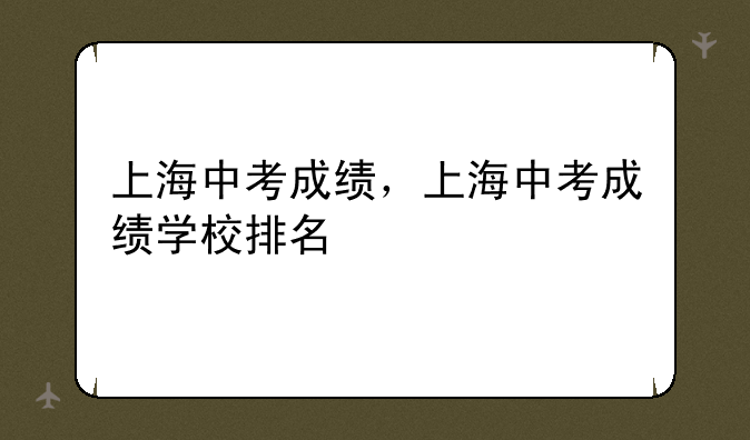 上海中考成绩，上海中考成绩学校排名