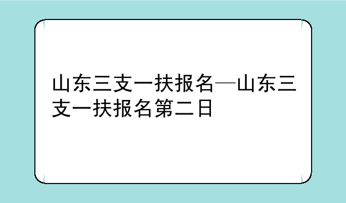 山东三支一扶报名—山东三支一扶报名第二日